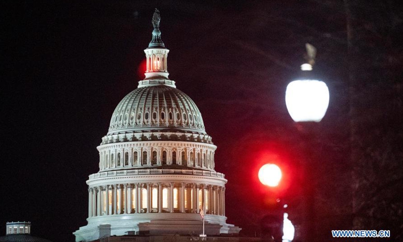 Photo taken on March 3, 2021 shows the U.S. Capitol building in Washington, DC, the United States. US Capitol Police said on Wednesday that it has learned of a possible plot to breach the Capitol by a militia group driven by a conspiracy theory suggesting former President Donald Trump would return to power on March 4.Photo:Xinhua