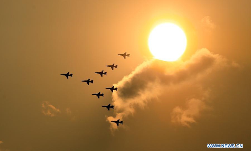 Aircraft perform during an air show to mark the 70th anniversary of the Sri Lanka Air Force in Colombo, Sri Lanka, on March 3, 2021.(Photo: Xinhua)