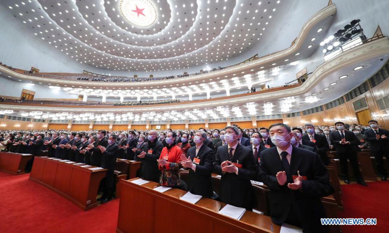 The fourth session of the 13th National Committee of the Chinese People's Political Consultative Conference (CPPCC) opens at the Great Hall of the People in Beijing, capital of China, March 4, 2021. (Xinhua/Wang Ye)