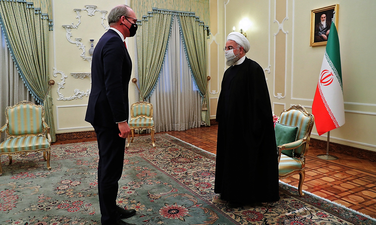 A handout picture provided by the Iranian presidency on Sunday shows Iran’s President Hassan Rouhani (right) receiving Irish Minister for Foreign Affairs Simon Coveney in Tehran, Iran. The minister will discuss the Iran nuclear deal as part of Ireland’s role on the UN Security Council. Photo: AFP