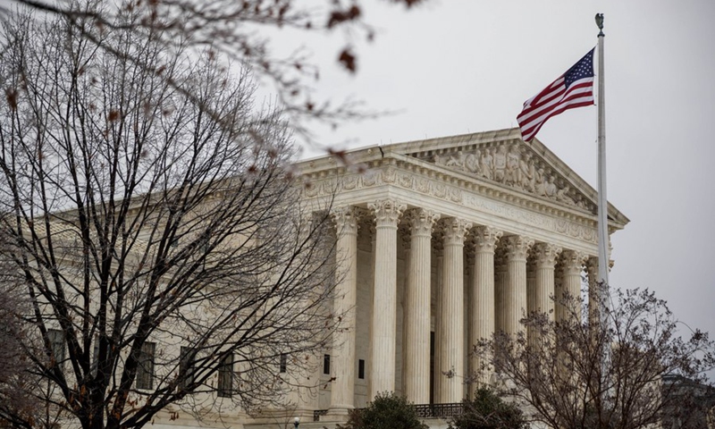 Photo taken on Feb. 22, 2021 shows the U.S. Supreme Court Building in Washington, D.C., the United States.(Photo: Xinhua)