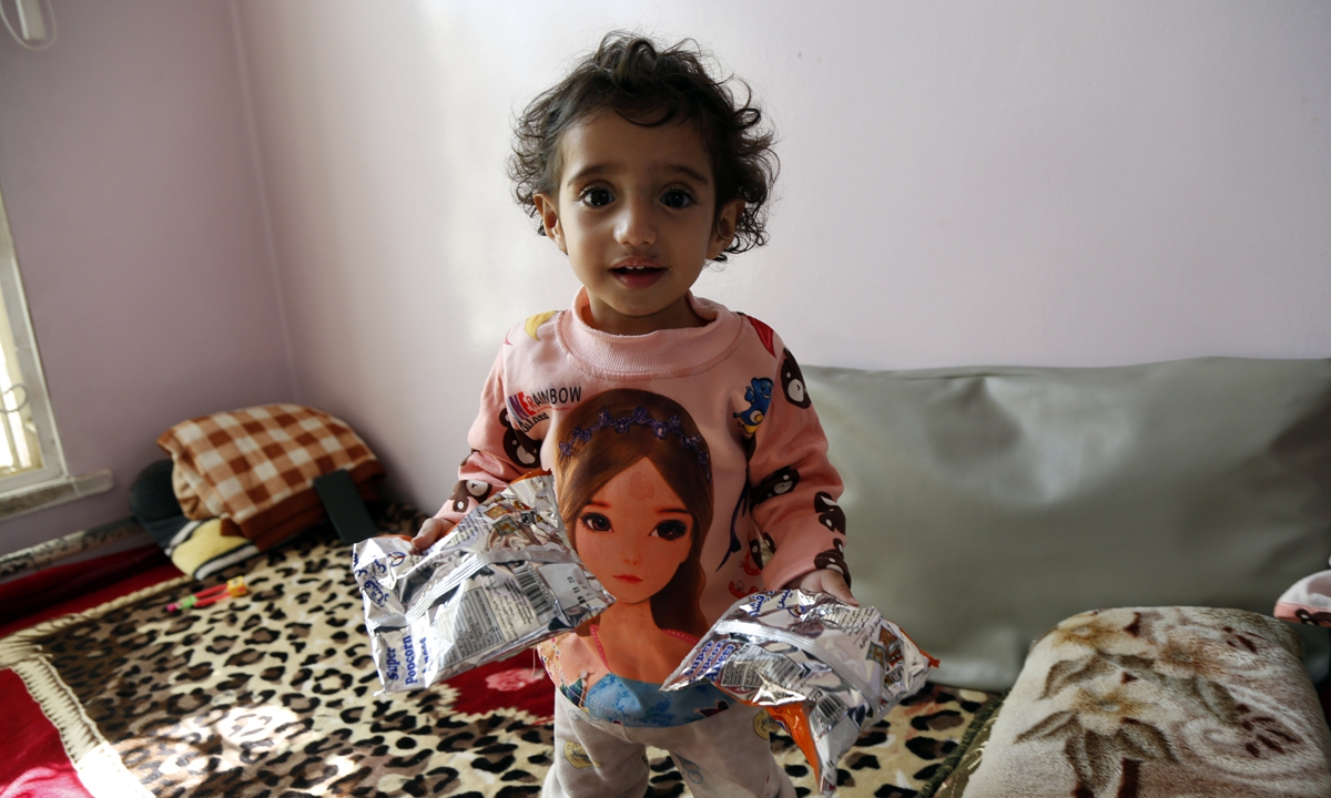A view of Al Sabeen Hospital in Yemeni capital Sanaa as children suffering from malnutrition problems are being treated with limited means, on January 05, 2021 in Sanaa, Yemen. Photo: VCG