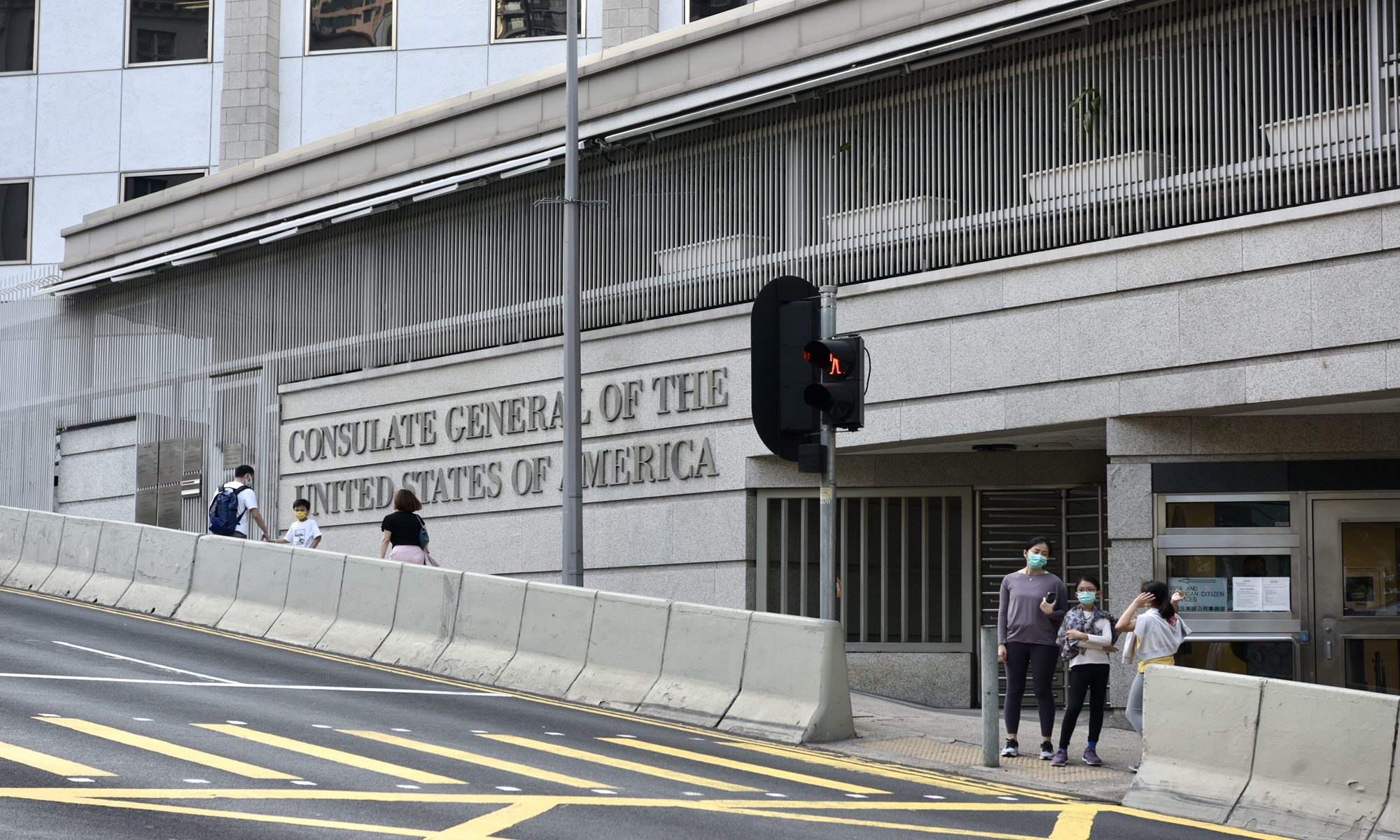 Pictured is the US consulate in Hong Kong. Two employees of the consulate have tested positive for COVID-19 but refused to be quarantined, Hong Kong media reported Monday. The consulate has been closed for thorough disinfection. Photo: cnsphoto