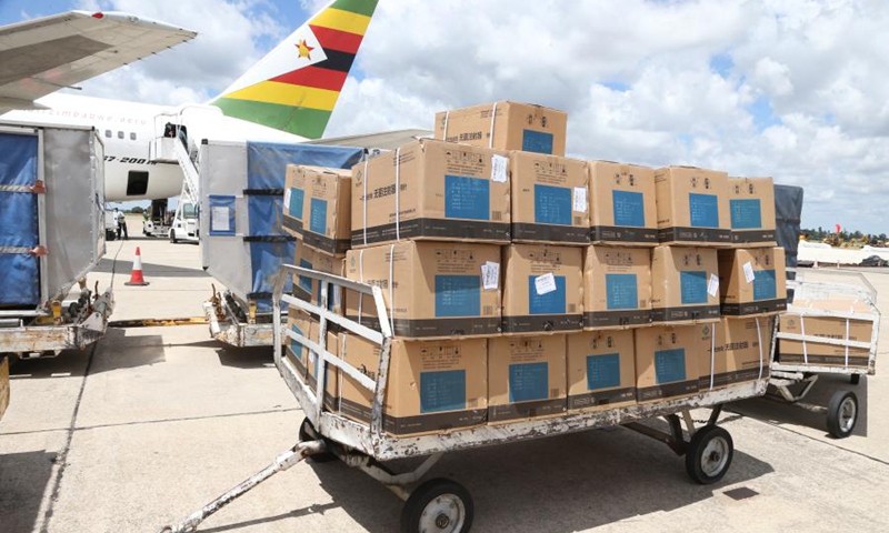 Photo taken on March 16, 2021 shows boxes of syringes for the vaccines donated by China at Robert Gabriel Mugabe International Airport in Harare, Zimbabwe.(Photo: Xinhua)