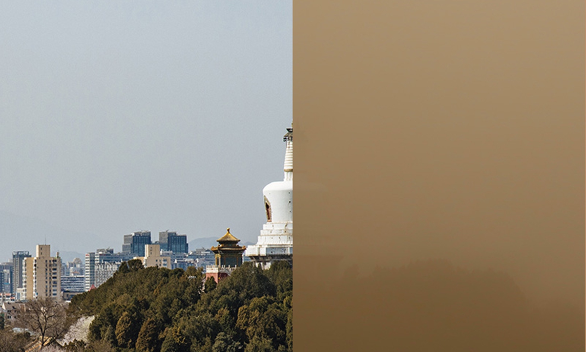 After being enveloped by sand and dust for a whole day on March 15 in the largest sandstorm in a decade, Beijing has cleared up and the yellow warning for sandstorms was lifted the following day, with the city a picture of blue skies and sunshine. Photo: Li Hao/GT