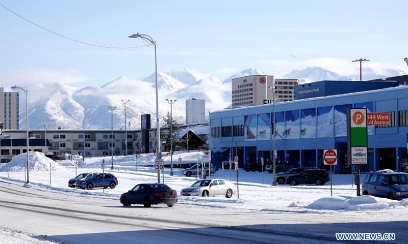 Photo taken on March 17, 2021 shows the city view of Anchorage, Alaska, the United States.Photo:Xinhua