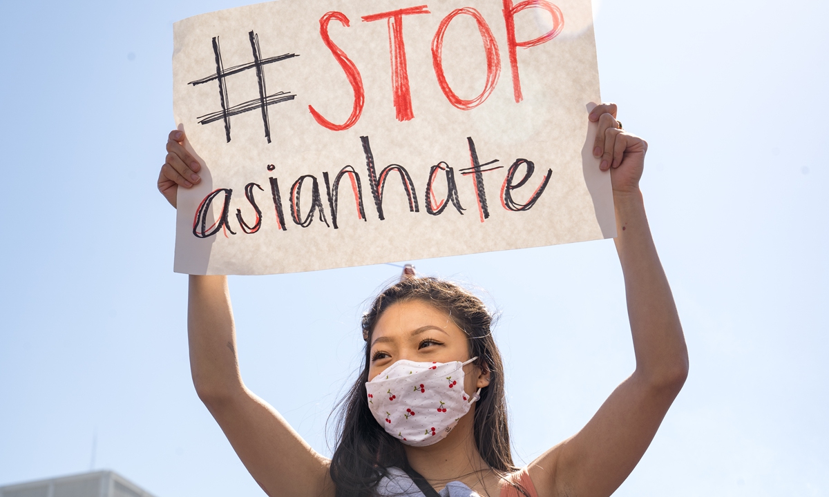 Demonstrators take to the streets of Atlanta to show support for Asian and Pacific Islander communities in Atlanta, Georgia, the US, on Saturday. Photo: VCG