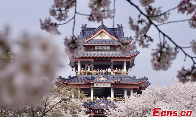 The building in traditional design provides a ideal spot for viewers. Photo: China News Service