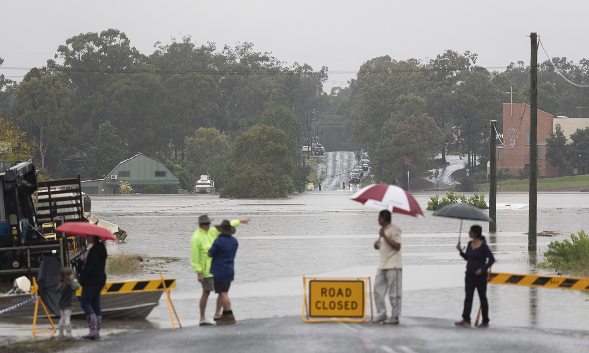  Heavy flooding is seen in McGraths Hill on March 22, 2021 in Sydney, Australia. Photo: VCG