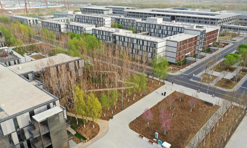 Aerial photo taken on March 30, 2021 shows Xiongan citizen service center in Xiongan New Area, north China's Hebei Province. Photo: Xinhua