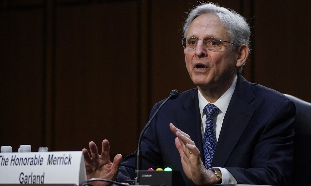 Attorney General nominee Merrick Garland testifies during his confirmation hearing before the Senate Judiciary Committee in the Hart Senate Office Building on February 22, in Washington DC, the US. Photo: VCG
