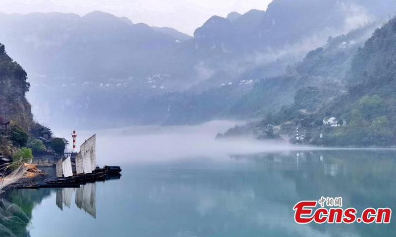 It has been rainy and cloudy for several days in Yichang, central China's Hubei Province. Shrouded in mist, the Xiling Gorge, the largest Yangtze Gorges in Yichang City, resembles a beautiful ink wash painting.Photo:China News Service