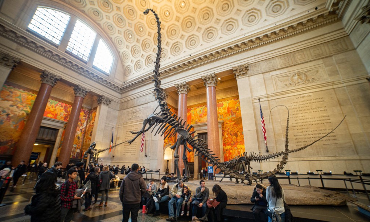 Visitors explore the American Museum of Natural History in New York, the US. Photo: AFP