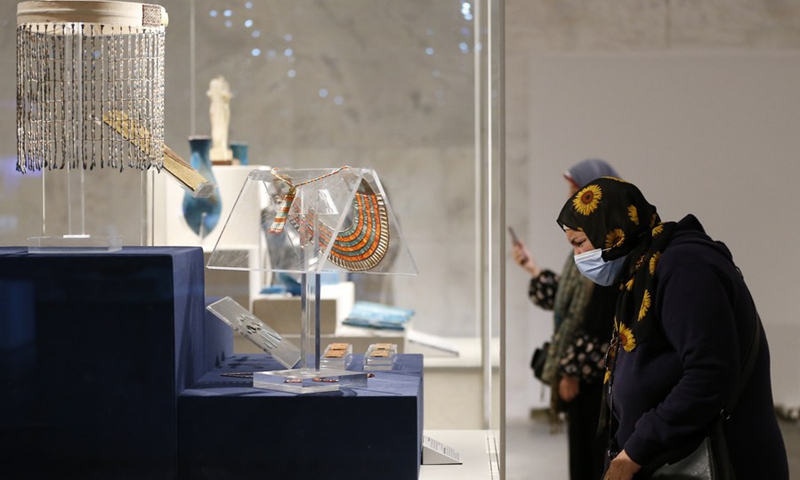 People visit the National Museum of Egyptian Civilization in Cairo, Egypt, April 4, 2021.(Photo: Xinhua)