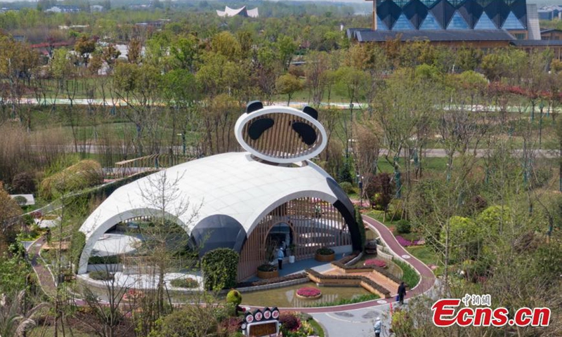 Aerial photo shows the view of the International Horticultural Exposition in Yangzhou, east China's Jiangsu Province, April 8, 2021. Photo: China News Service