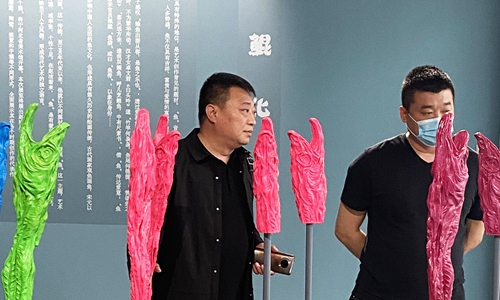 Visitors at the solo exhibition of Zhao Jie. Photo: Courtesy for Huang Hui 