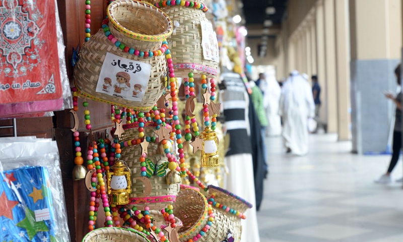 Ramadan decorations are seen at Al-Mubarakiya market in Kuwait City, Kuwait, April 10, 2021.(Photo: Xinhua)