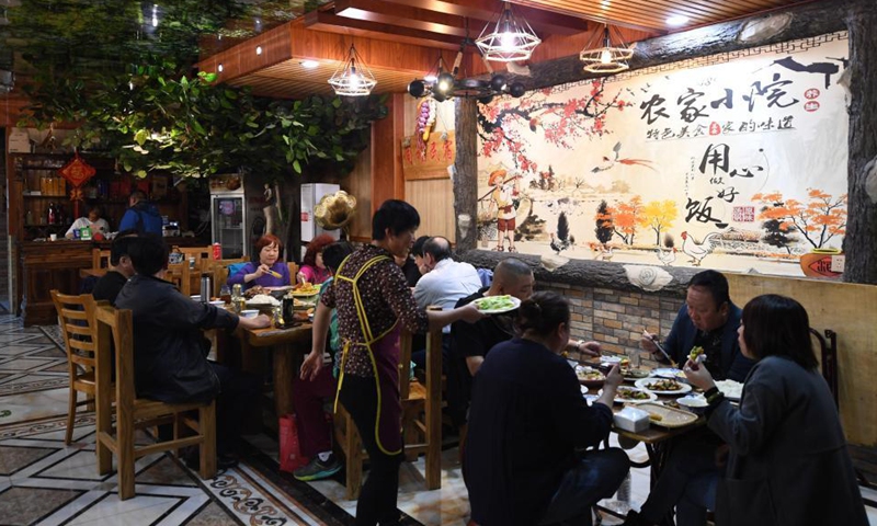 Photo taken on April 14, 2021 shows a homestay in Huangyaguan village of Tianjin, north China. In recent years, more and more Chinese people living in cities prefer to go to the countryside for leisure and relaxation, which facilitates the development of rural tourism. Huangyaguan village, at the foot of the Great Wall of Huangya Pass in Tianjin, has benefited from this trend.Photo: Xinhua