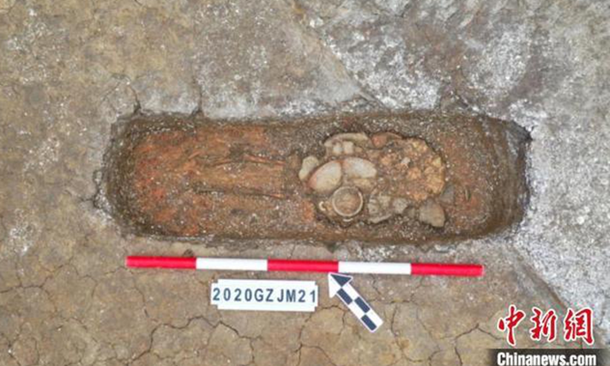 Discovered human remains Photo: Snapshot of China News
