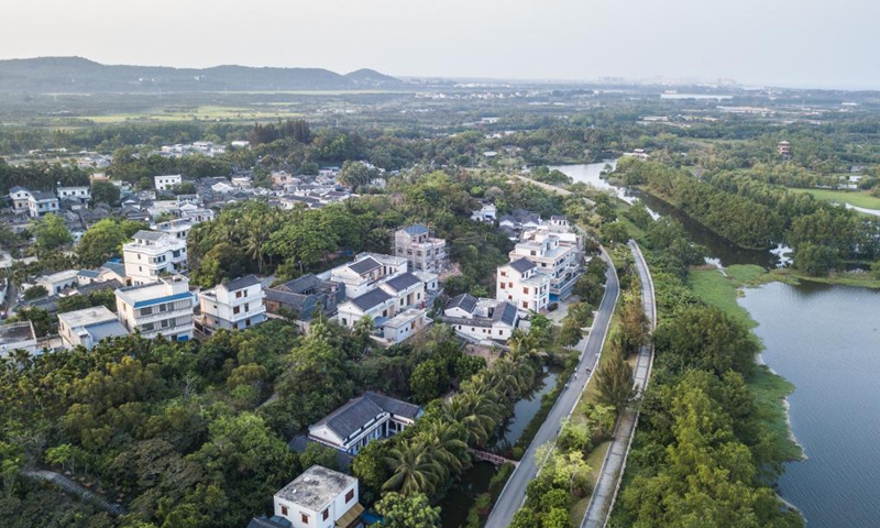 Aerial photo taken on April 7, 2021 shows the scenery of Shamei Village of Boao Town, south China's Hainan Province. Over 4,000 people will attend the Boao Forum for Asia (BFA)'s annual conference, which is scheduled for April 18 to 21 in Boao, south China's Hainan Province.  Photo: Xinhua