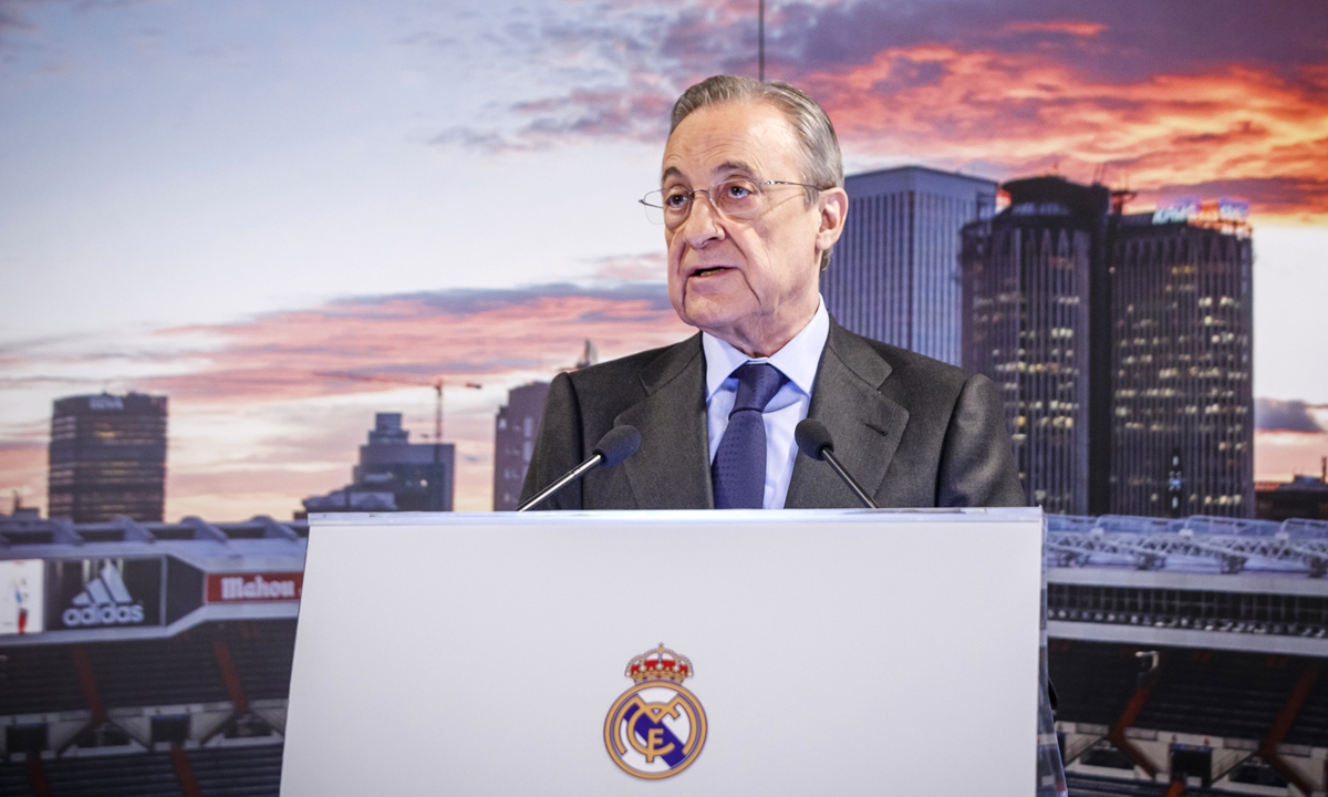European Super League chief Florentino Perez, also president of Real Madrid Photo: VCG