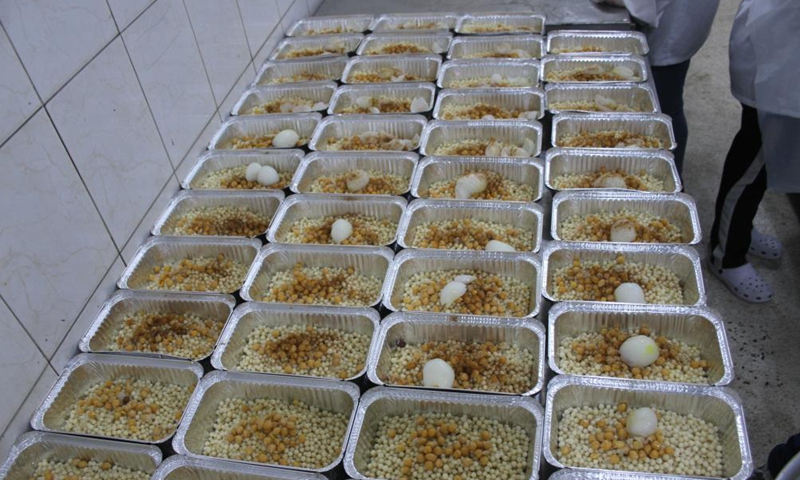 Photo taken on April 22, 2021 shows packed Ramadan food to be distributed to the poor for free in Tripoli, Lebanon, on April 22, 2021. Photo:Xinhua