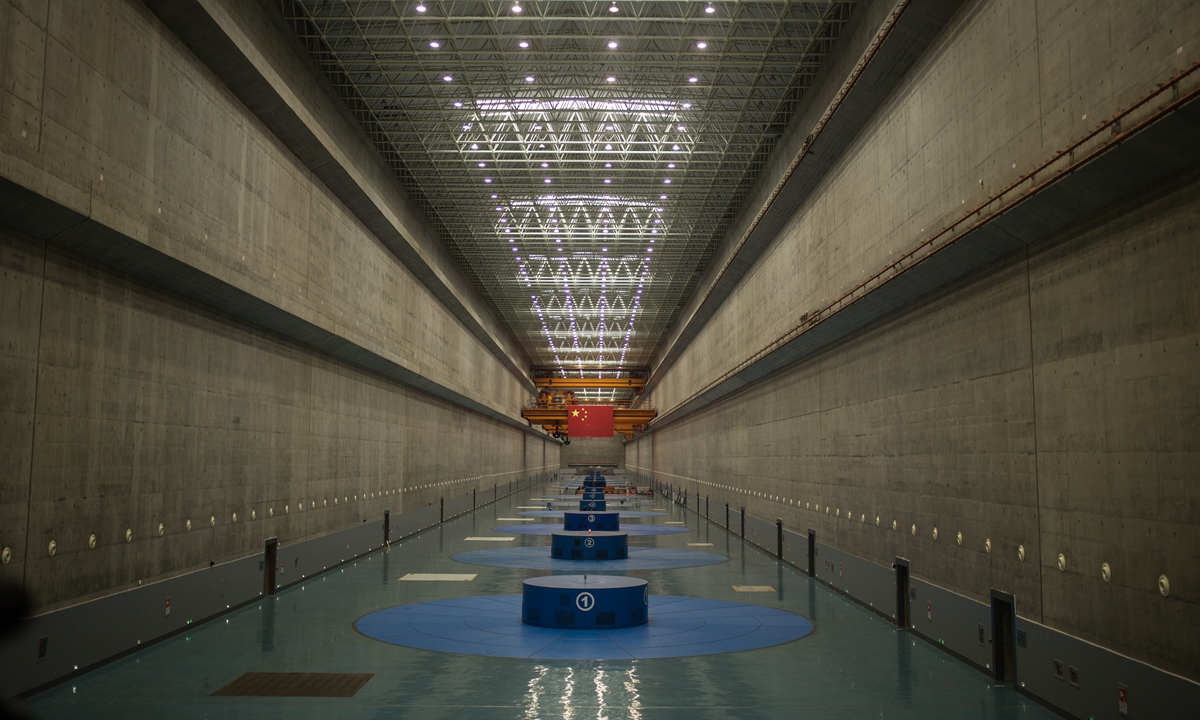 Inside the power plant of the Three Gorges Dam Photo: Shan Jie/GT

