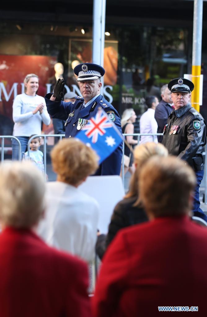 The Anzac Day parade is held in Sydney, Australia, on April 25, 2021. Anzac Day, which is celebrated on April 25, marks the anniversary of the first major military action fought by troops from Australia and New Zealand in World War I on Turkey's Gallipoli peninsula in 1915.(Photo:Xinhua)