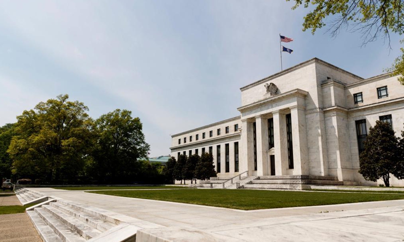 Photo taken on April 28, 2021 shows the U.S. Federal Reserve in Washington, D.C., the United States. The U.S. Federal Reserve on Wednesday kept its benchmark interest rates unchanged at the record-low level of near zero, as economic recovery gathers momentum on COVID-19 vaccination progress and strong fiscal support.Photo:Xinhua