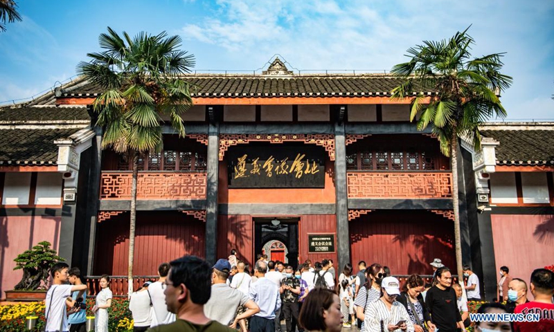 Tourists visit the site of the Zunyi Meeting, a watershed event in the history of the Communist Party of China (CPC), in Zunyi City of southwest China's Guizhou Province, May 3, 2021. Official data showed 230 million domestic tourist trips were made during the five-day Labor Day holiday, up 119.7 percent from last year.(Photo: Xinhua)