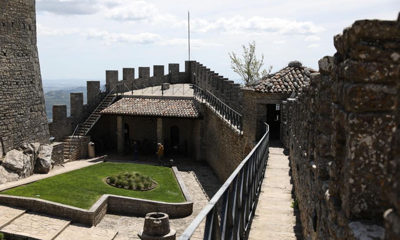 People visit a fortress in the city of San Marino, San Marino, May 6, 2021.Photo:Xinhua