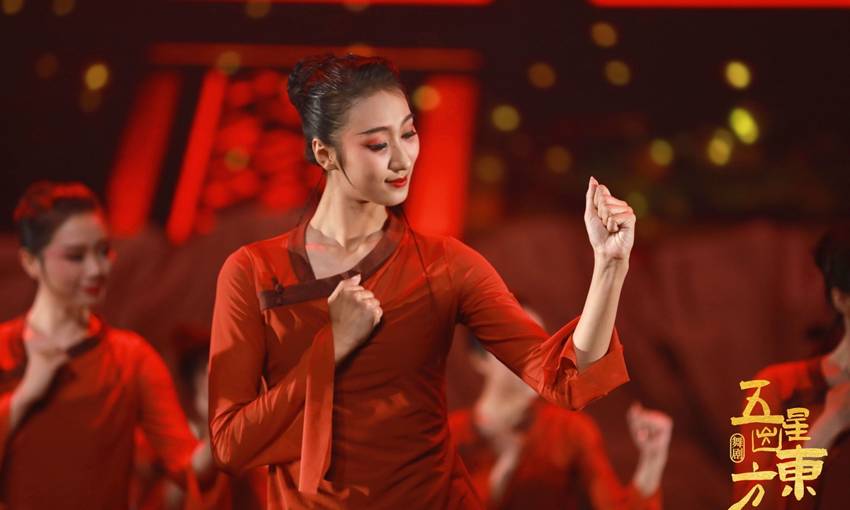 Dancers rehearse for <em>Five Stars Rise in the East</em> Photo: Courtesy of Beijing Performance & Arts Group 