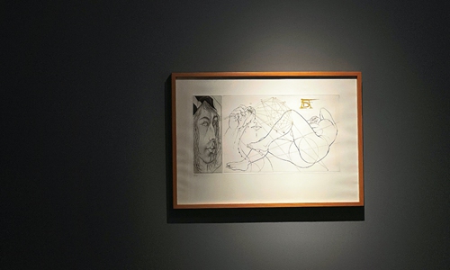 A painting created by French artist Pierre-Yves Trémoisat showing at the exhibition Photo: Courtesy for Ke xin 