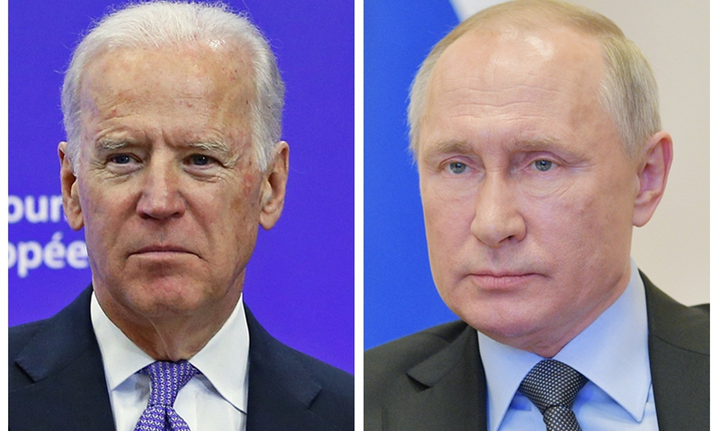 Combo photo of U.S. President Joe Biden (L) and Russian President Vladimir Putin.(Photo: Xinhua)
