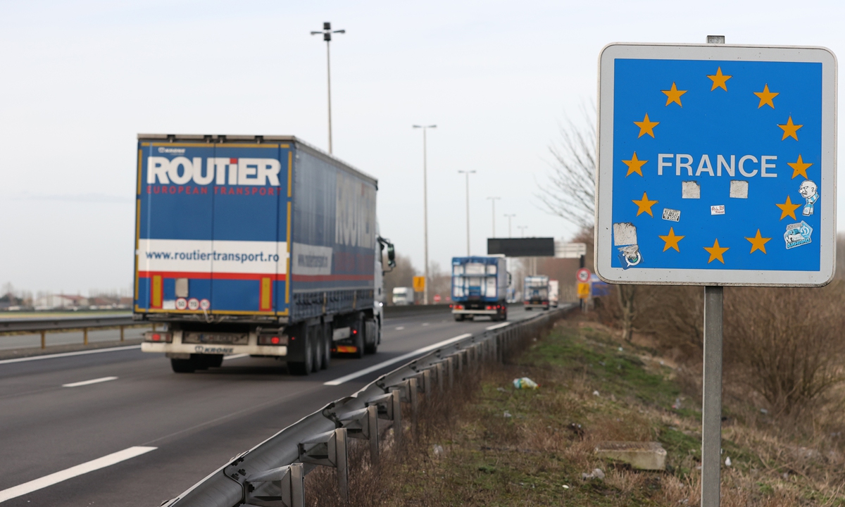 A view of the border gate at Calais, after Britain left the European Union (EU) two months ago in Calais, France on March 05, 2021 Photo: VCG