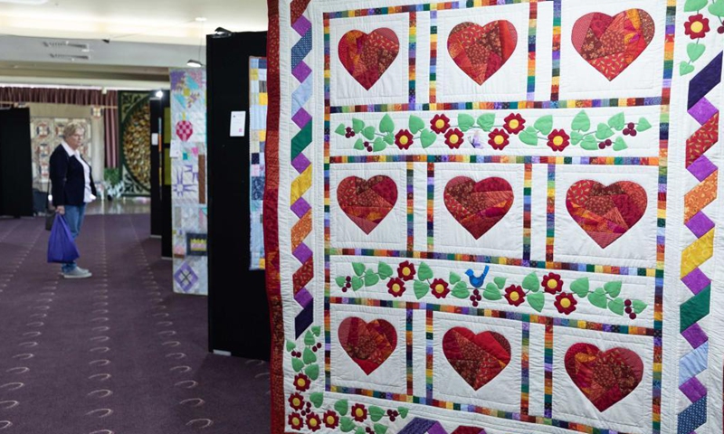 Photo taken on May 13, 2021 shows handicraft pieces displayed at CraftAlive show in Canberra, Australia. The 4-day event kicked off here on Thursday.Photo:Xinhua