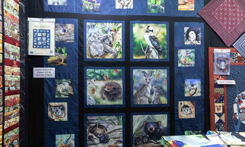 Photo taken on May 13, 2021 shows handicraft pieces displayed at CraftAlive show in Canberra, Australia. The 4-day event kicked off here on Thursday.Photo:Xinhua