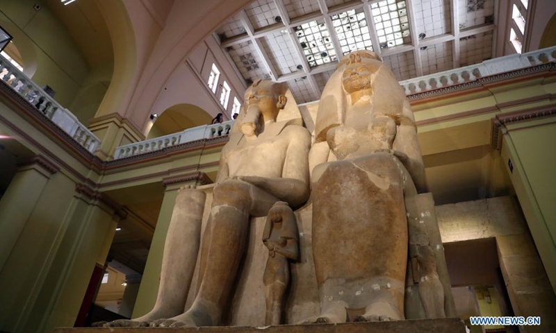 People visit the Egyptian Museum in Cairo, Egypt, May 18, 2021. May 18 marks the International Museum Day.(Photo: Xinhua)
