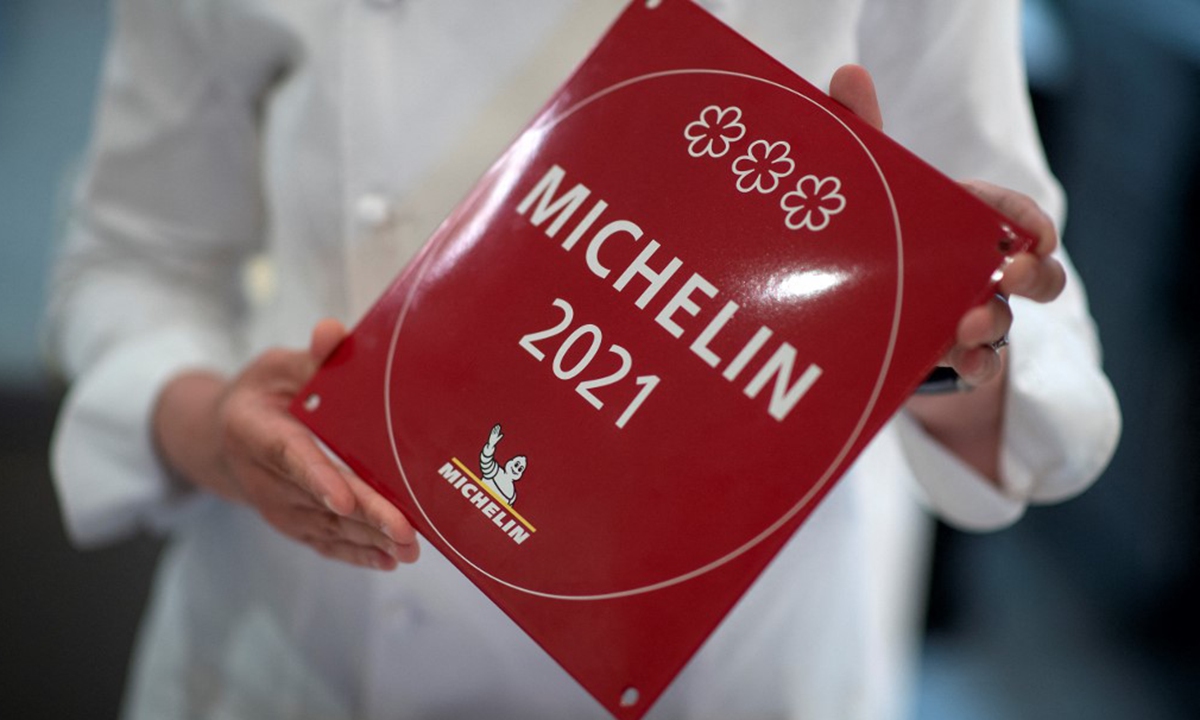 A board of  three Michelin stars Photo: AFP