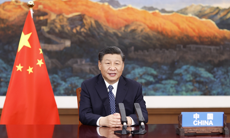 Chinese President Xi Jinping attends the Global Health Summit and delivers a speech via video in Beijing, capital of China, May 21, 2021.Photo:Xinhua