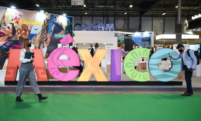 People visit the 2021 Madrid Tourism Expo in Madrid, Spain, May 20, 2021. The 2021 Madrid Tourism Expo is held here from May 19 to 23. Photo:Xinhua