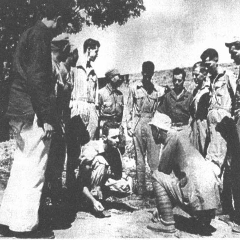 The Eighth Route Army soldiers and American pilots communicated by drawing pictures on the ground due to the language barrier