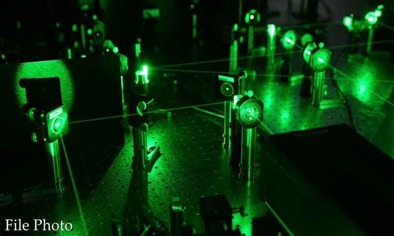 File photo taken on May 25, 2016 shows the quantum simulation laboratory under the Chinese Academy of Sciences, in Shanghai, east China. (Photo:Xinhua)