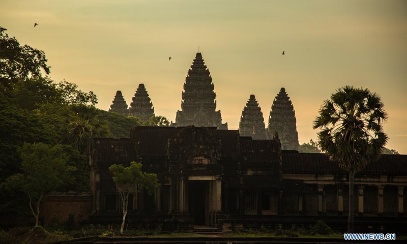Photo taken on May 21, 2021 shows a view of the Angkor archeological park in Siem Reap, Cambodia. Located in Siem Reap province, the Angkor Archeological Park, inscribed on the World Heritage List of the United Nations Educational, Scientific and Cultural Organization (UNESCO) in 1992, is the kingdom's most popular tourist destination.Photo:Xinhua