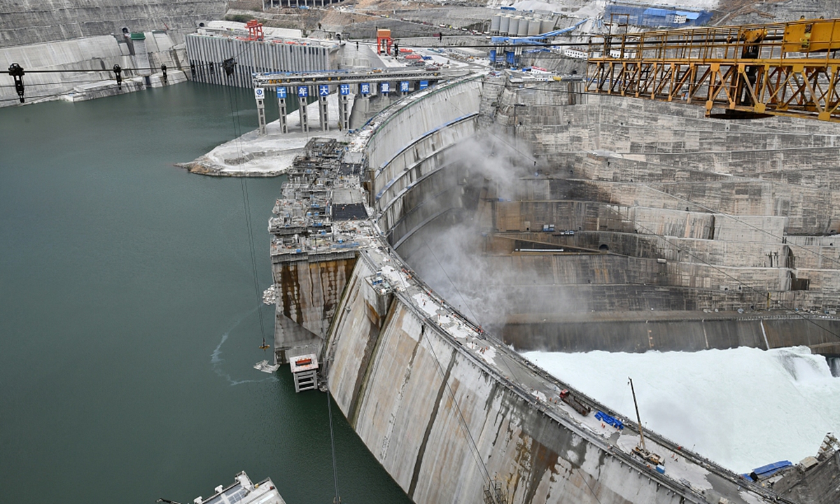 The photo taken on May 28, 2021 shows the Baihetan Hydropower Station in Southwest China's Yunnan Province. Photo: CFP