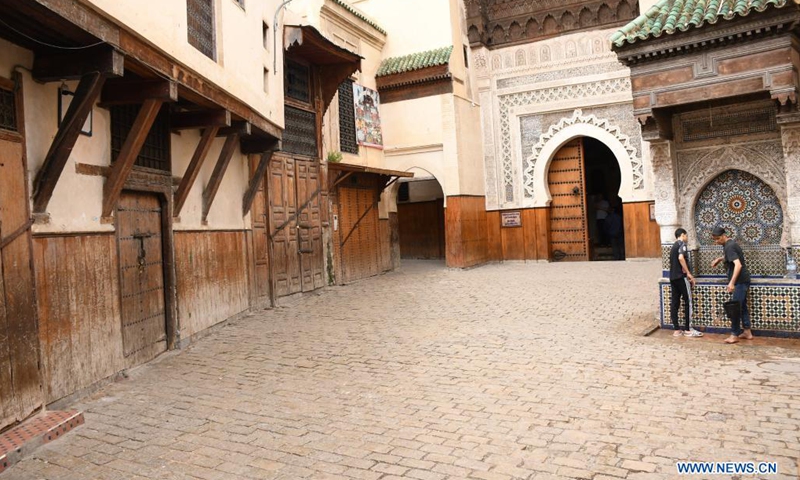 Photo taken on May 30, 2021 shows closed stalls in the old city of Fez, Morocco.(Photo: Xinhua)