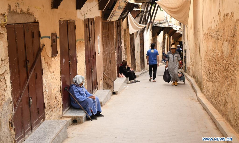 Photo taken on May 30, 2021 shows closed stalls in the old city of Fez, Morocco.(Photo: Xinhua)