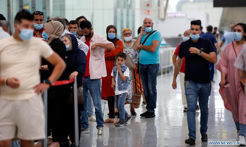 People wait for passengers at the International Airport of Algiers, Algeria, on June 1, 2021. Algeria on Tuesday partially reopened air travel for the first time. Algeria started closing its borders from March 2020 in order to halt the spread of COVID-19.(Photo: Xinhua)