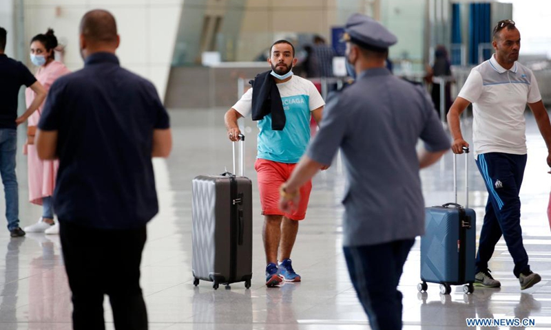 Passengers arrive at the International Airport of Algiers, Algeria, on June 1, 2021. Algeria on Tuesday partially reopened air travel for the first time. Algeria started closing its borders from March 2020 in order to halt the spread of COVID-19.(Photo: Xinhua)