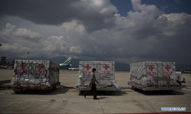 A batch of Chinese vaccine arrives in Kathmandu, Nepal on June 1, 2021. In a major boost to its faltering vaccination drive against COVID-19, Nepal on Tuesday received more vaccines granted by China.Photo:Xinhua